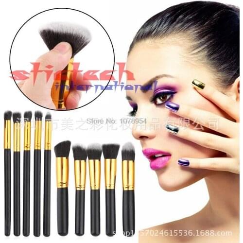 By dhl or ems 100 sets 10pcs/set Maquiagem Makeup brushes Beauty Cosmetics Foundation Blending Blush Make up Brush tool Kit Set