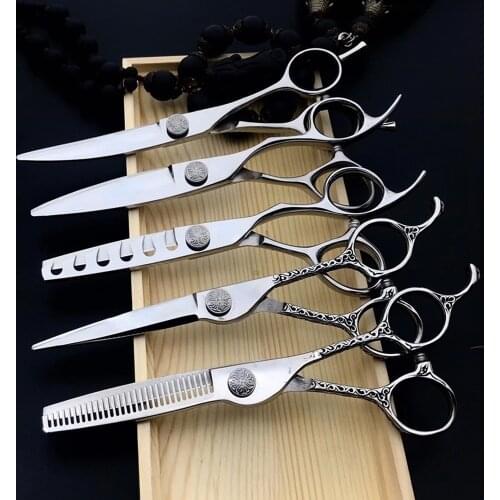 6 Professional Hair Salon Structure Scissors Set Cutting Barber Haircut Thinning Shear Scissors Hairdressing Hair Tools Scissors