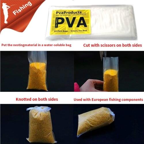 50PCS Carp Fishing PVA Bags Fast Dissolving Environmental Fishing Material Tackle Carp Bait Bags 5*10cm 7*10cm etc