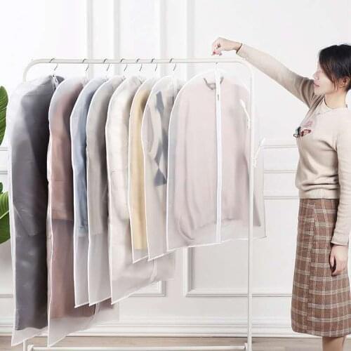 Hanging Garment Bag Lightweight Clear Full Zipper Suit Bags PEVA Moth-Proof Breathable Dust Cover for Closet Clothes Storage