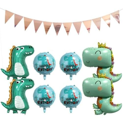 Dinosaur Party Supplies Tableware Decoration Foil Balloons Set Boys Girls 1st 2nd 3rd 4th Birthday Baby Shower Christmas