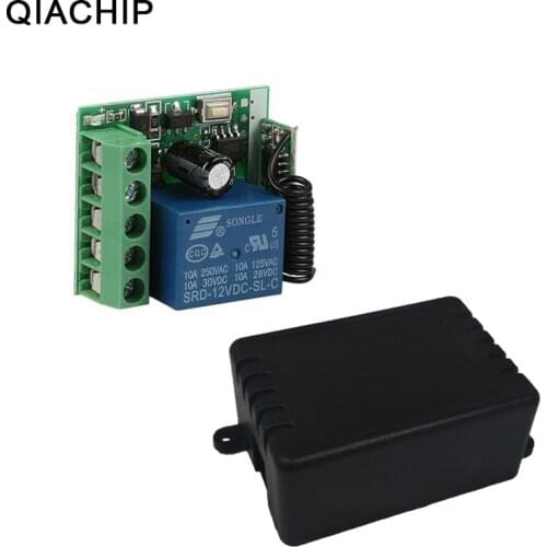 QIACHIP 433MHz DC 12V 1CH RF Relay Module Universal Wireless Remote Control Switch Smart Home Controller Receiver For Gate Door