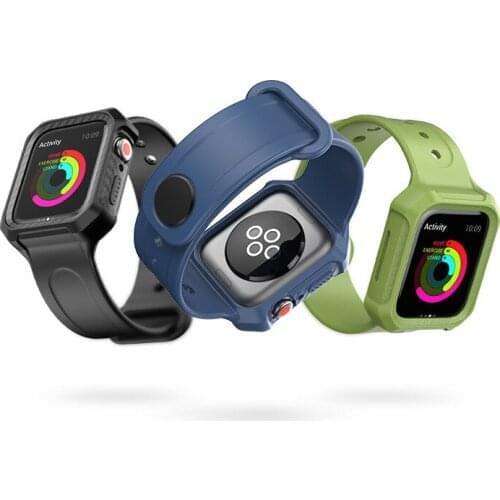 Sport band + protective Case for Apple Watch 44mm 40mm 38mm 42mm Silicone Strap Bracelet for iwatch series 6 5 4 3 SE bands belt