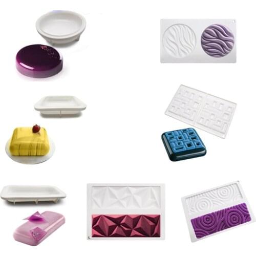Pillow Silicone Mousse Cake Mold Series Square Mousse Mold Round Cake Mold Rectangular Dessert Mould Cake Decorating Tools