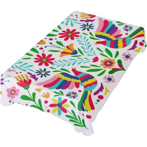 Mexican Style Table Cloth Washable Family Holiday Dinners Parties Cover