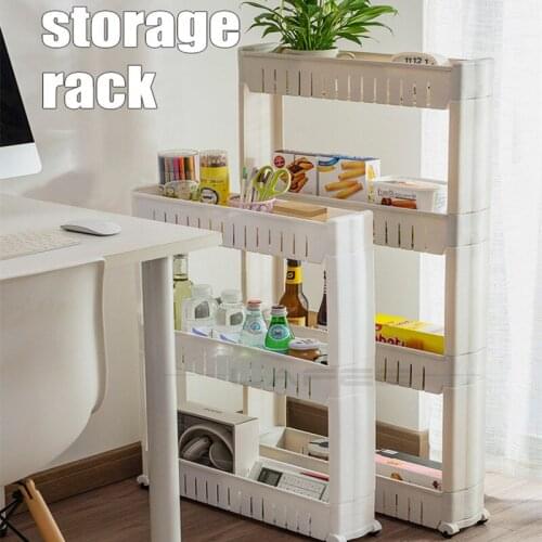 Interspace Storage Rack Gap Shelf Kitchen Dish Racks Pulley Mobile Bath Storage Holders Fridge Side Seam Finishing Accessories