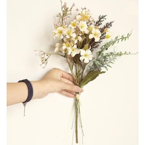 Wedding Bridal Bouquet Daisy Artificial Flower Home DIY Vase Flower Arrangement Material Wedding Road Quote Valentines Day Gift