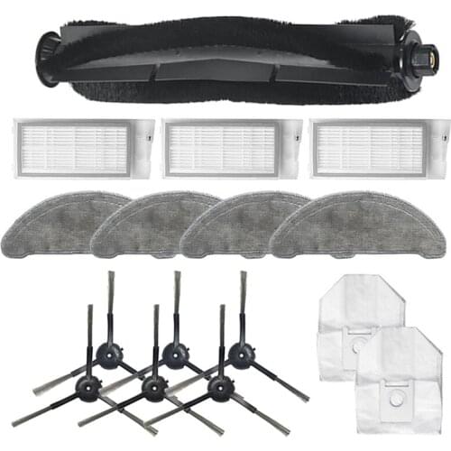 TOP!-Mops Cloths Dust Bag Rolling Main Brush Side Brush HEPA Filter For Roidmi EVE Plus Robot Vacuum Cleaner Accessories