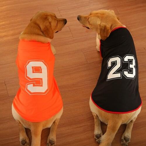 Summer T Shirt for Large Dogs Thin Breathable Mesh Dog Vest Medium Golden Retriever Samoyed Husky Pet Clothes Basketball Jersey