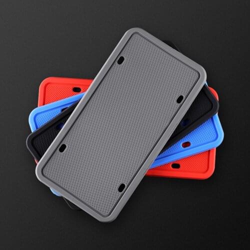 Universal Car Silicone License Plate Frame Number License Plate Scratch-proof Cover Weatherproof Sturdy Durable Auto Supplies