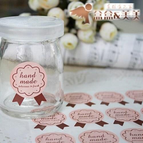 Bakery Packaging Label Sealing paste Biscuit boxes Bag Pink Medal hand made Seal Stickers Decoration 2.6CM wholesale