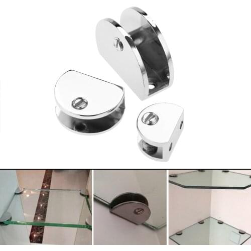 DRELD 1Pc Glass Clamps Bracket Holder Zinc Alloy Shelves Support Corner Bracket Clips For 8/10/12mm Window Balustrade Handrail