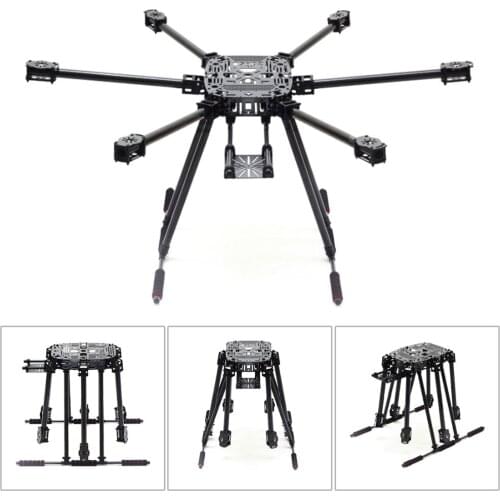 ZD850 Full Carbon Fiber ZD 850 Frame Kit with Unflodable Landing Gear Foldable Arm for FPV DIY Aircraft Hexacopter JMT