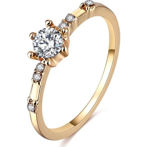 IFMIA 2019 New Fashion Women Ring Finger Wedding Jewelry Gift Rose Gold /Sliver /Gold Color Rhinestone Crystal Ring 6/7/8/9 Size