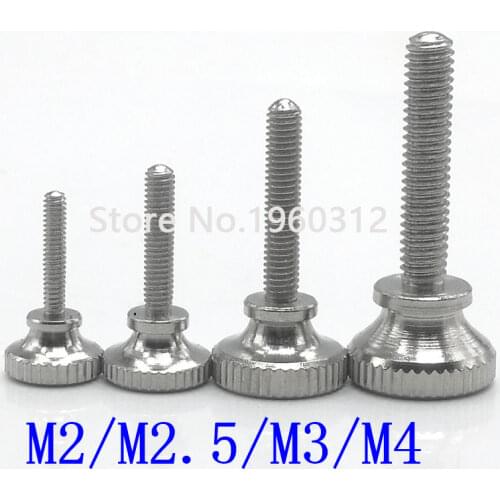 5pcs M2 M2.5 M3 M4 Stainless steel step knurled thumb screw Hand Tighten Curtain Wall Glass Lock Screws