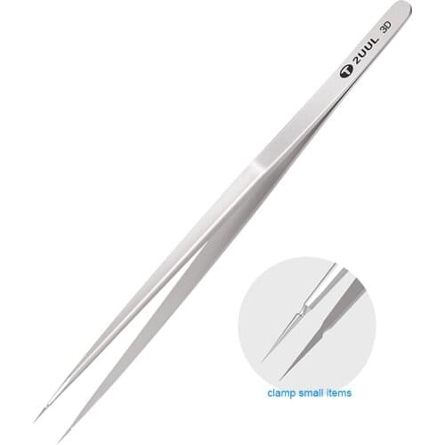2UUL Hand Polish 3D Tweezers High Precision Sharp Flying Line Super Hard Tweezer for Planting Tin IC Chip Micro Repair Forceps