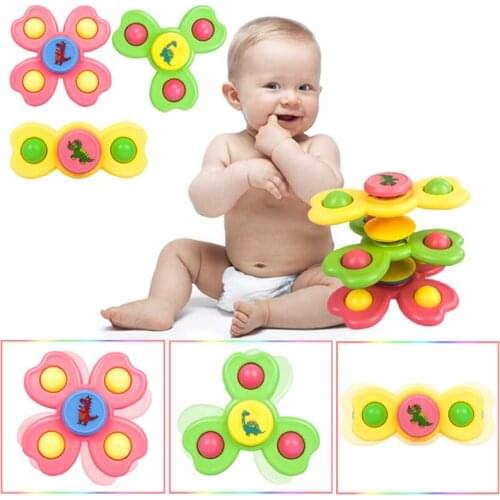 3 PCS Childrens Sucker Toys Dining Chair Artifact Spinning Bath Toy For Kids Windmill Spinner Baby Stress Decompression Toys