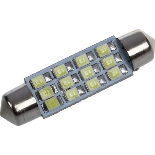 42mm 12 SMD 3528 LED White Car Interior c5w Dome Festoon Bulb Light Lamp DC 12V