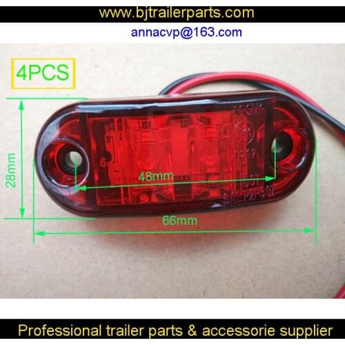 4X Red LED Side Marker Light Clearance Lamp Car Truck Trailer Caravan 12V, trailer parts, trailer truck light lamp, TRAILER PAR