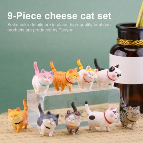 9Pcs/Set Mini Lovely Model Miniature Figurines DIY Desktop Ornament Car Decorations PVC Anime Toys Figurine Miniature Home Decor