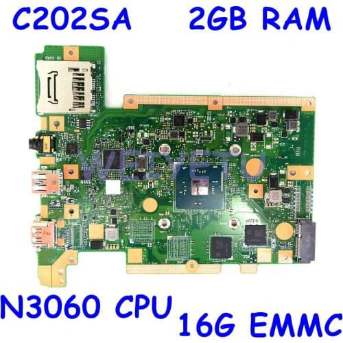 C202SA N3060 CPU 2GB RAM 16G EMMC motherboard For ASUS C202SA C202S C202 Laptop motherboard C202SA Mainboard Fully tested
