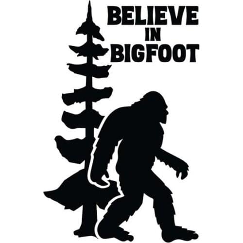 Black/Sliver Bigfoot Believe In Vinyl Decal Waterproof Removable Car Body Window Decor Rear Windshield Stickers S017