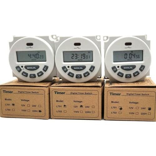 50Pcs/Lot L701 Microcomputer Time Switch LCD Digital Programmable Control Power Timer 12V/24V/110V/220V