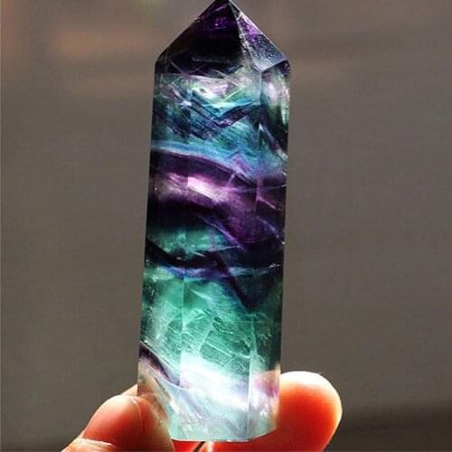 Gem Gemstone Beautiful Ornaments Crystal Stone Bar Minerals Fluorite Crafts Colorful Natural