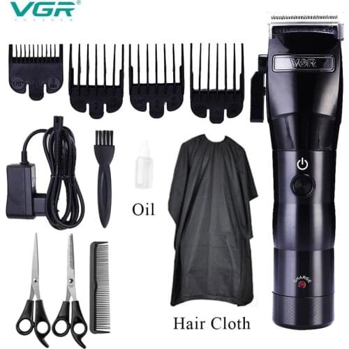 VGR Electric Hair Clipper Hair Trimmer Oil Clippers Wireless Charging Stainless Steel Blade Electric Hair Clipper Barber Machine