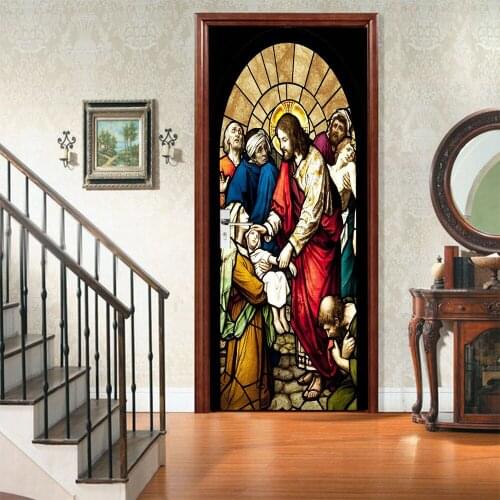 Creative environmental protection 3D son coming door sticker renovation self-adhesive bedroom wall sticker