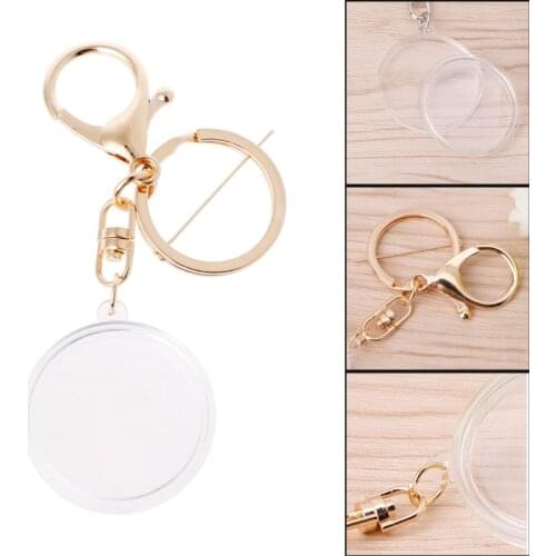 Fashion Hot New Acrylic Coin Holder Capsule With Pad Ring For 30mm 27mm Keyring Alloy Keychain Drop Shipping