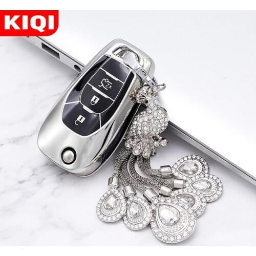 Soft TPU Car Folding Key Case Cover Bag Keychain for Chevrolet Cruze Spark Sonic Camaro Volt Bolt Trax Malibu Key Protector