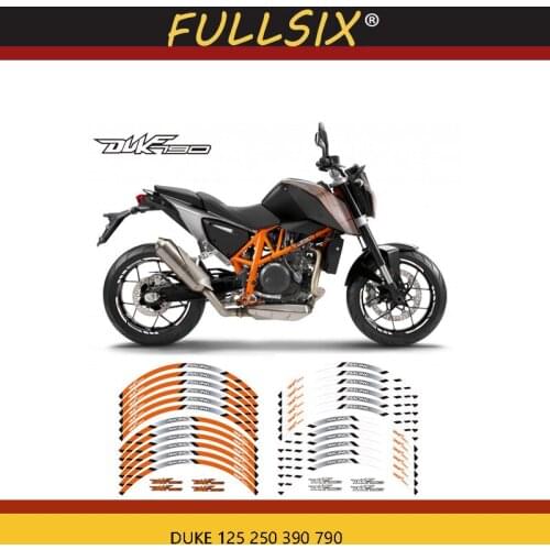 Motorcycle front and rear wheels Edge Outer Rim Sticker Reflective Stripe Wheel Decals For KTM DUKE 125 250 390 790 1290super