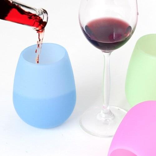 New 200-300ml 6pcs Red Wine Cup Vodka Beer Silica Gel Mugwater Cup Portable Drink Family Bar Cup Set Candy Mug Cup Hot Selling