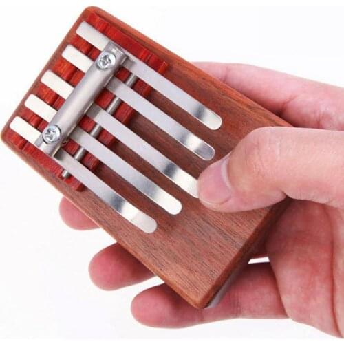 New 5-Key Kalimba Rosewood Mbira Children Mini Guitar Thumb Piano Traditional Musical Instrument Perfect Gift for Kids Children