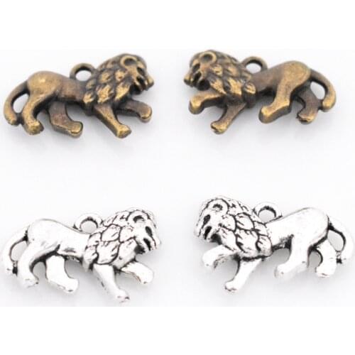 NEW Accessories,10pcs/lot 22x15x4.5mm Two Colors Plated Lion Charm Pendant DIY Handmade Jewelry Accessories