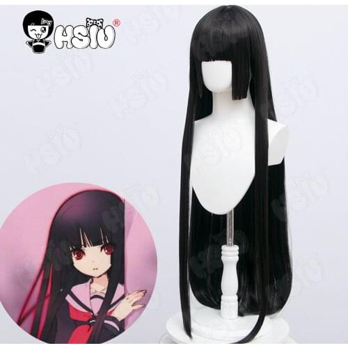 HSIU NEW High quality HELL GIRL Cosplay Wig AI ENMA Costume play wigs Anime Game Halloween party Hair free shipping