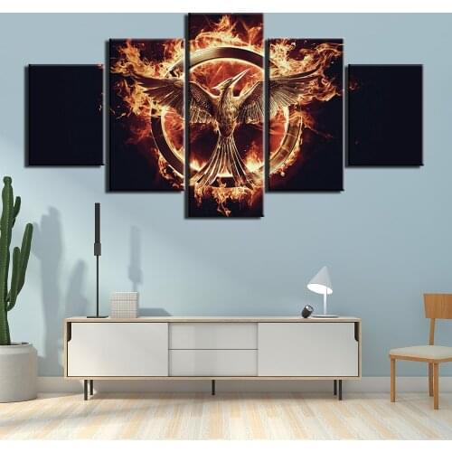 HD Prints Canvas Pictures Modern Wall Art 5 Pieces The Hunger Games Paintings Poster for Bedroom Home Decor Framework