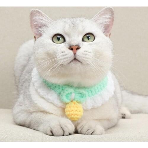 Dog Puppy Adjustable Cat Cute Cotton Rope Collar Adjustable Necklace Neck Strap Pet Supply Pink Cute Collar Interior Decoration