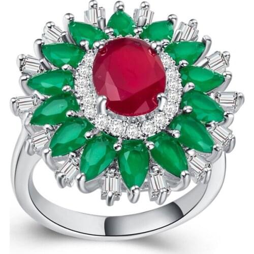 Lucky Sonny Brazil Anillo Anel Flower Finger Rings Top Quality CZ Ring Bague Fashion Wedding Band Jewelry Semijoias Atacado