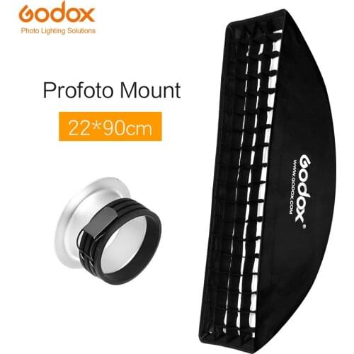 Godox softbox 22x90cm 9"x 35" Portable Rectangular Honeycomb Grid Softbox soft box with Profoto Mount for Studio Flash