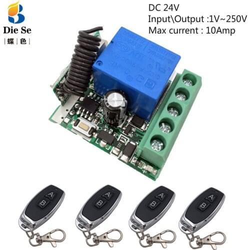 433MHz Universal Wireless Remote Control 1 way DC 24V RF Relay Module with 6 types of Operation Mode also can be Delay by 0s~20s