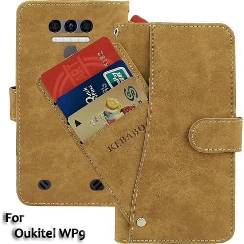 Vintage Leather Wallet Oukitel WP9 Case 5.86" Flip Luxury Card Slots Cover Magnet Phone Protective Cases Bags