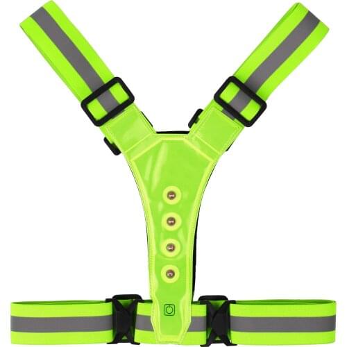 High Visibility LED Reflective Vest Night Safety Belt Gear for Running Cycling Walking Motorcycle Reflective Vest Survival Tool