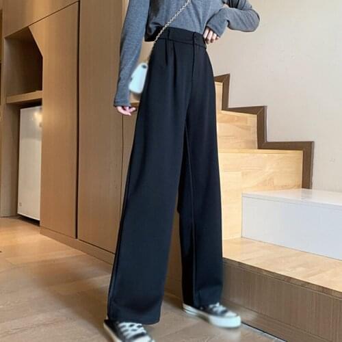 Women Suit Pants Spring Office Lady Long Trousers Autumn Solid Loose High Waist Pant Vestodo Female Pant Streetwear
