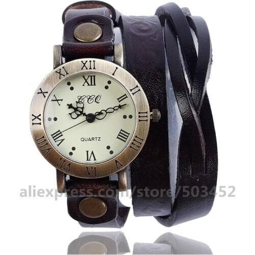 100pcs/lot 920069 Weaving Relogio Feminino Genuine Leather Belt Watches Women Vintage Wholesale Factory Price Ladies Watches