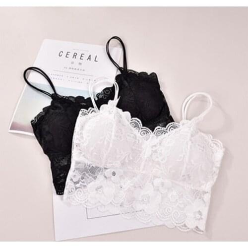 Fashion Casual Women Lady Lace Strap Bras Tops Tube Chest Wrap Bandeau Underwear Black White
