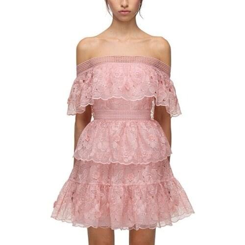 Runway Self Portrait Summer Dress Women 2021 Autumn Short Sleeve Layers Ruffles Sequins Dresses Party Celebrity Mini Robe Black