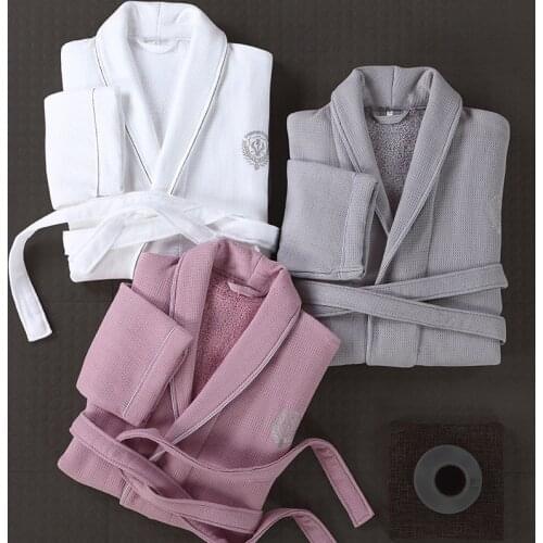 Winter Robes Men Women 100% Cotton Waffle Thickened Five-star Hotel Home Bathrobe Terry Towel Absorbent Bath Robes