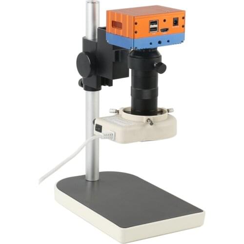 100X C Mount Lens Zoom HD SONY IMX226 FHD 4K 1080P Phone PCB Soldering Measurement Video Microscope Camera U Disk Storage Video